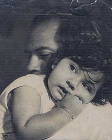 Bimal Roy with his daughter, the author